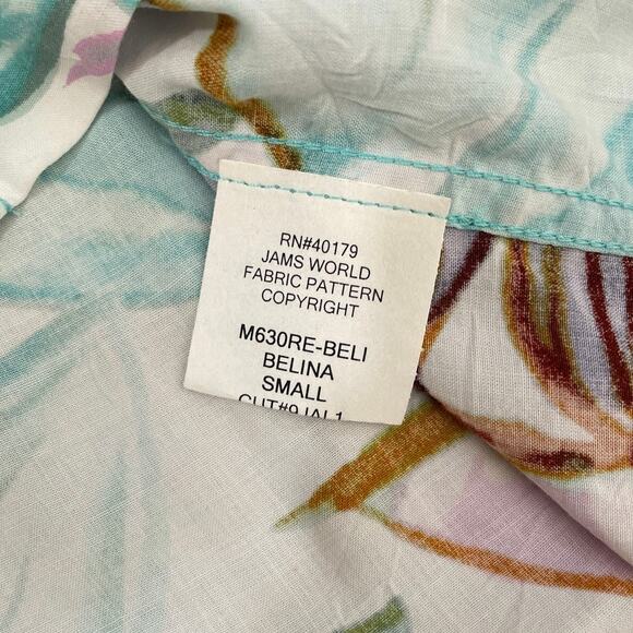 JAMS WORLD Watercolor Floral Button Up Shirt / Sz S / Short Sleeve Hawaiian - Picture 10 of 10